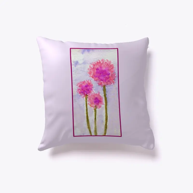 Pink Cornflowers Pillow